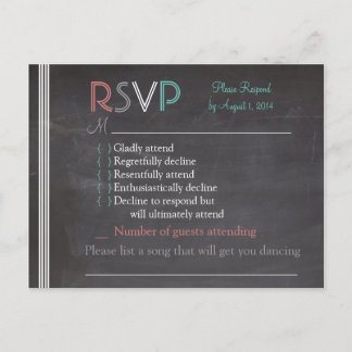 Tarjeta RSVP de Chalkboard