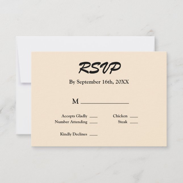 Tarjeta RSVP de Champagne (Anverso)