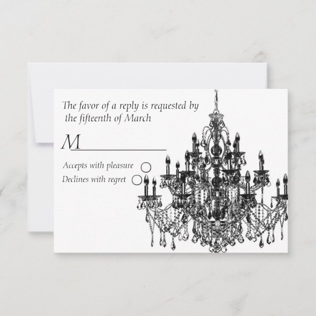Tarjeta Rsvp de Chandee Amore - negro (Anverso)