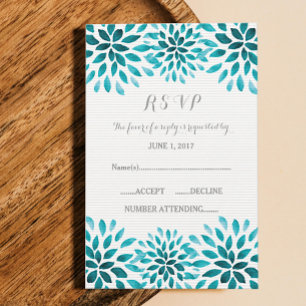 Tarjeta RSVP de Chrysanthemum de color de agua ver