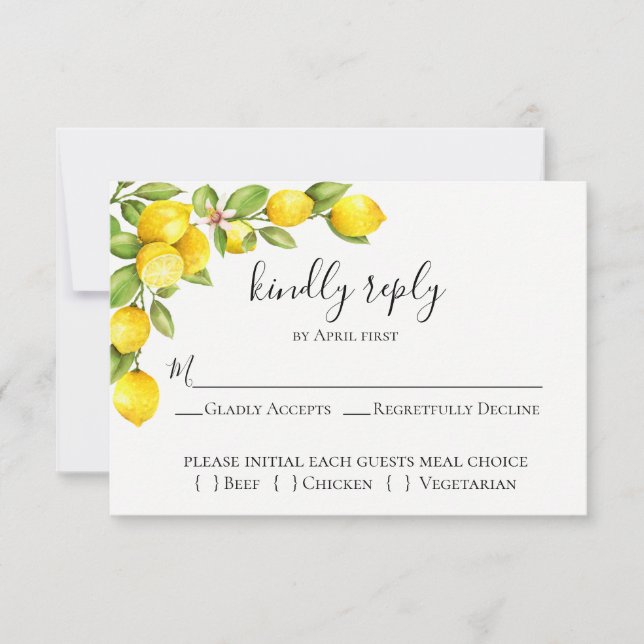 Tarjeta RSVP de Citrus Orchard Wedding (Anverso)