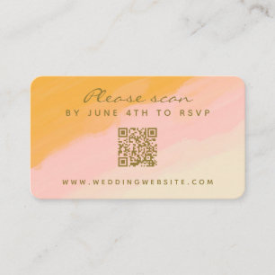 Tarjeta RSVP de código QR amarillo rosa de color d