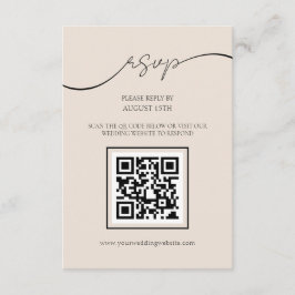 Tarjeta RSVP de código QR con guión elegante clási