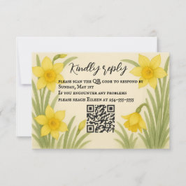 Tarjeta RSVP de código QR Daffodil Kiss