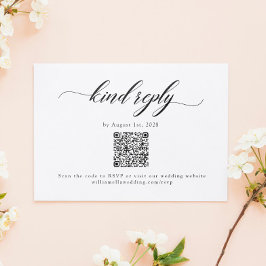 Tarjeta RSVP de código QR de Boda de guión elegant