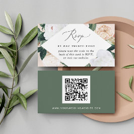 Tarjeta RSVP de código QR de Boho Blooms Boda