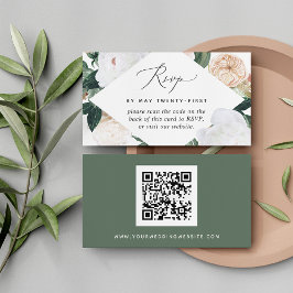 Tarjeta RSVP de código QR de Boho Blooms Boda