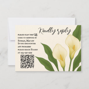 Tarjeta RSVP de código QR de Callas para susurros