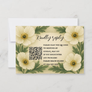 Tarjeta RSVP de código QR de desplazamiento de dis