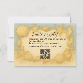Tarjeta RSVP de código QR de las conchas costeras