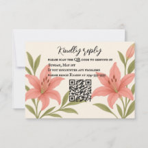 Tarjeta RSVP de código QR de Lavish Lily