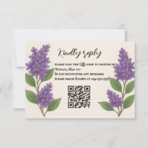 Tarjeta RSVP de código QR de Lilac Reverie