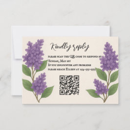 Tarjeta RSVP de código QR de Lilac Reverie