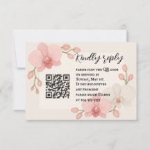 Tarjeta RSVP de código QR de Orquídea encantada