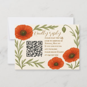 Tarjeta RSVP de código QR de recuperación de amapo