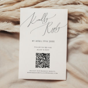 Tarjeta RSVP de código QR de script Minimalista ca