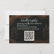 Tarjeta RSVP de código QR de susurro metálico