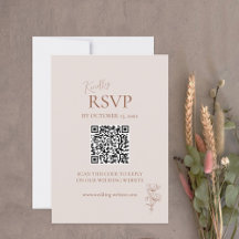 Tarjeta RSVP de código QR de Terracotta minimalist