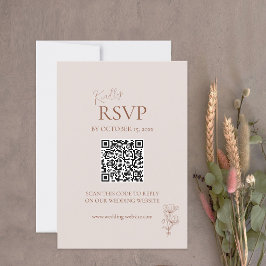 Tarjeta RSVP de código QR de Terracotta minimalist