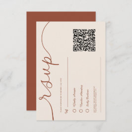 Tarjeta RSVP de código QR de Terracotta moderna mi