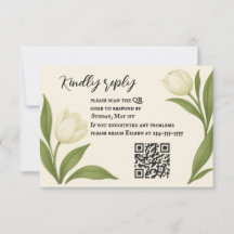 Tarjeta RSVP de código QR de Tulip Sonata