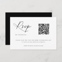 Tarjeta RSVP de código QR del Boda de Moda contemp