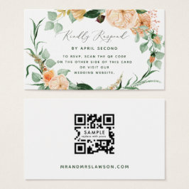 Tarjeta RSVP de código QR del Boda de verde botáni
