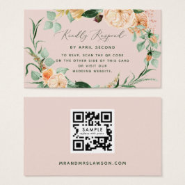 Tarjeta RSVP de código QR del Boda de verde botáni