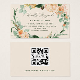 Tarjeta RSVP de código QR del Boda de verde botáni