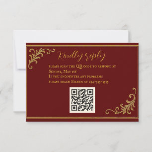 Tarjeta RSVP de código QR Grabado en relieve profu