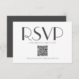 Tarjeta RSVP de código QR inspirada en retro minim