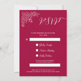 Tarjeta RSVP de código QR islámico floral magenta 