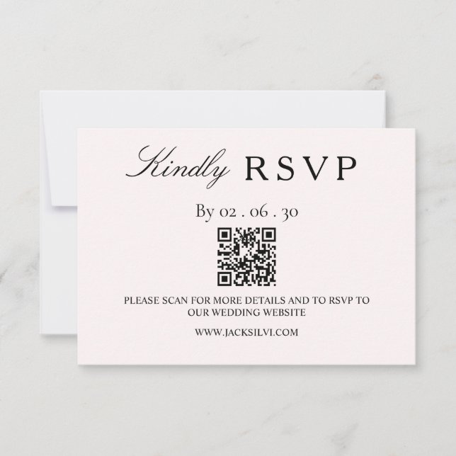 Tarjeta RSVP de código QR Minimalista moderno (Anverso)