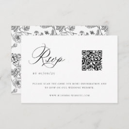 Tarjeta RSVP de código QR para Boda Chinoiserie ne
