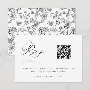 Tarjeta RSVP de código QR para Boda Chinoiserie ne
