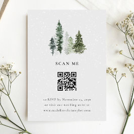 Tarjeta RSVP de código QR para Boda de bosques de
