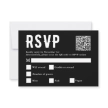 Tarjeta RSVP de código Qr para Boda de selección d
