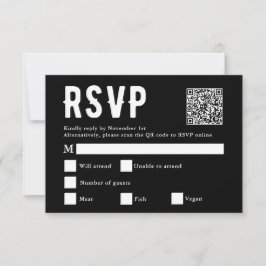 Tarjeta RSVP de código Qr para Boda de selección d