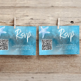 Tarjeta RSVP de código QR para Boda de verano en e