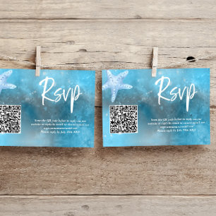 Tarjeta RSVP de código QR para Boda de verano en e