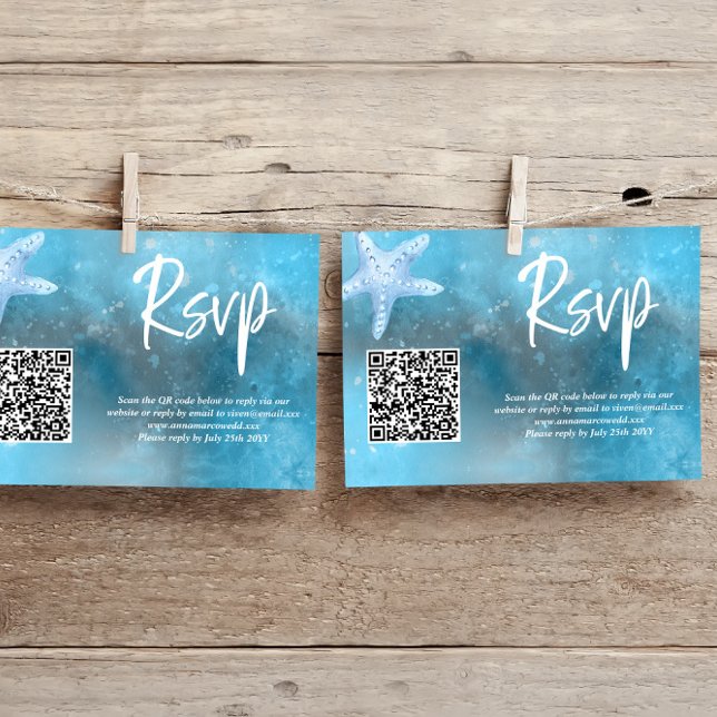 Tarjeta RSVP de código QR para Boda de verano en e (Subido por el creador)