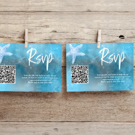 Tarjeta RSVP de código QR para Boda de verano en e