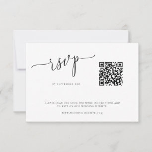 Tarjeta RSVP de código QR para Boda Minimalista mo