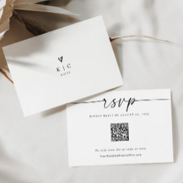 Tarjeta RSVP de código QR para Boda moderno simple