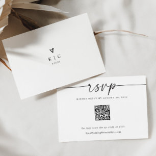 Tarjeta RSVP de código QR para Boda moderno simple