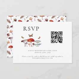 Tarjeta RSVP de código QR para Bodas hongos