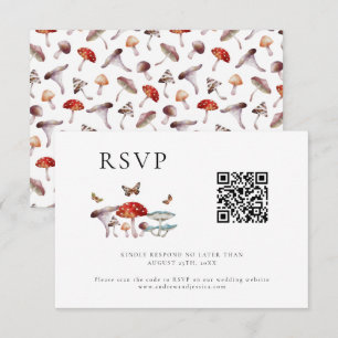Tarjeta RSVP de código QR para Bodas hongos