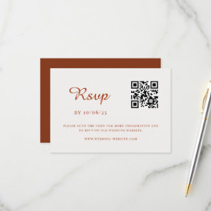 Tarjeta RSVP de código QR para el Boda Minimalista