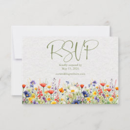 Tarjeta RSVP de código QR para Flor silvestre