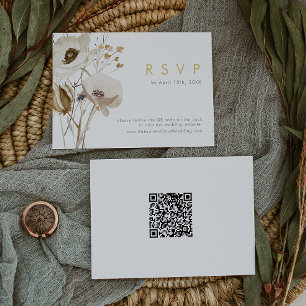 Tarjeta RSVP de código QR para flor silvestre capr
